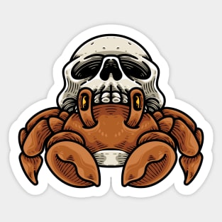 Crab And Skull Shell Sticker